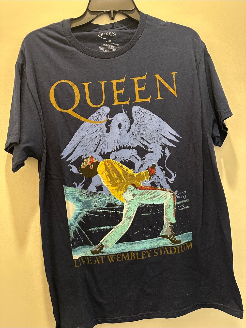 Queen Navy 'Live at Wembley Stadium' Short Sleeve Graphic Tee
